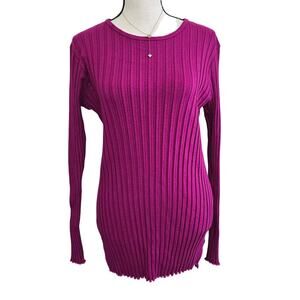 Simon Miller Rib Knit Sweater Pink Stretch USA Made Minimalist S Designer Luxe